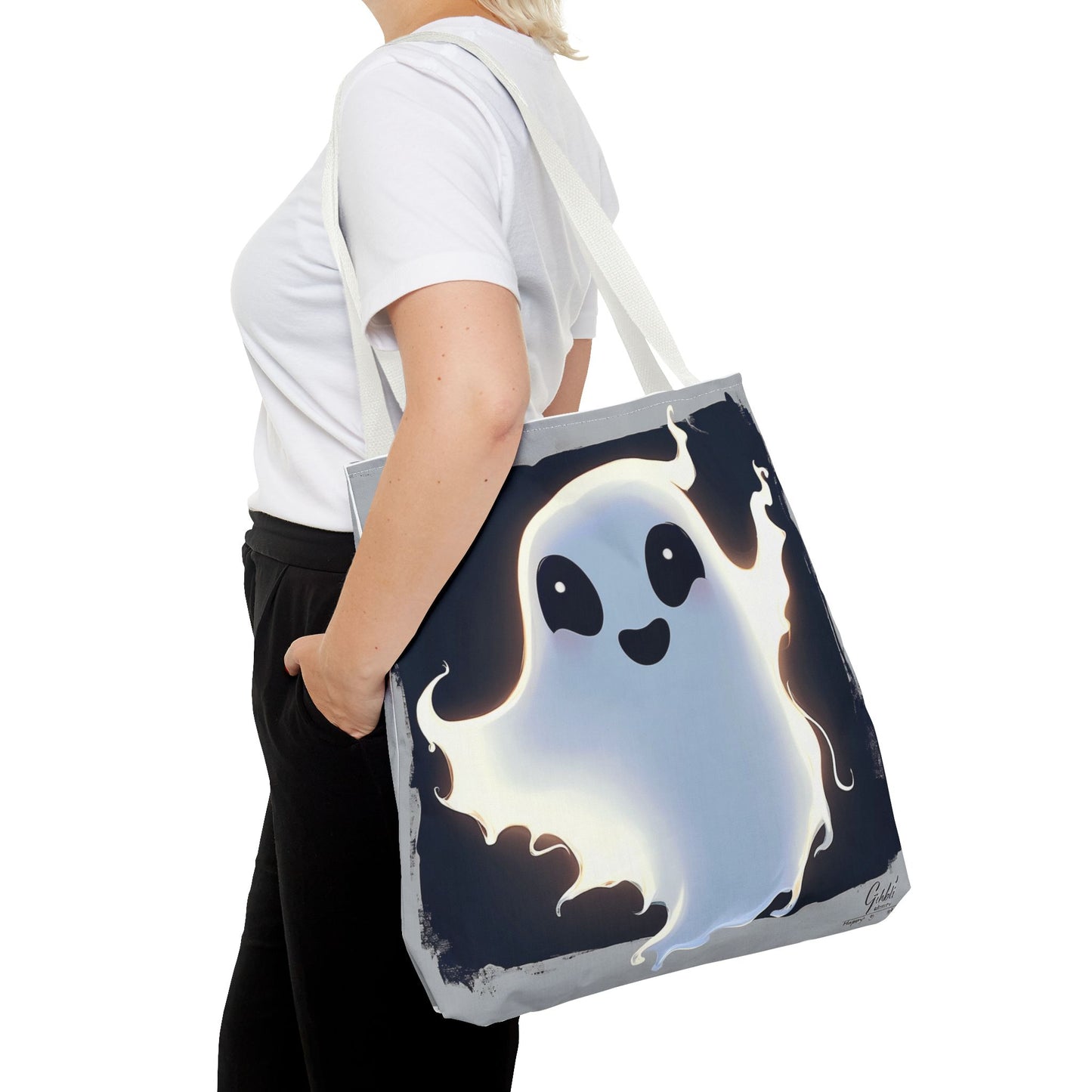 Cute Happy Ghost Tote Bag (AOP)