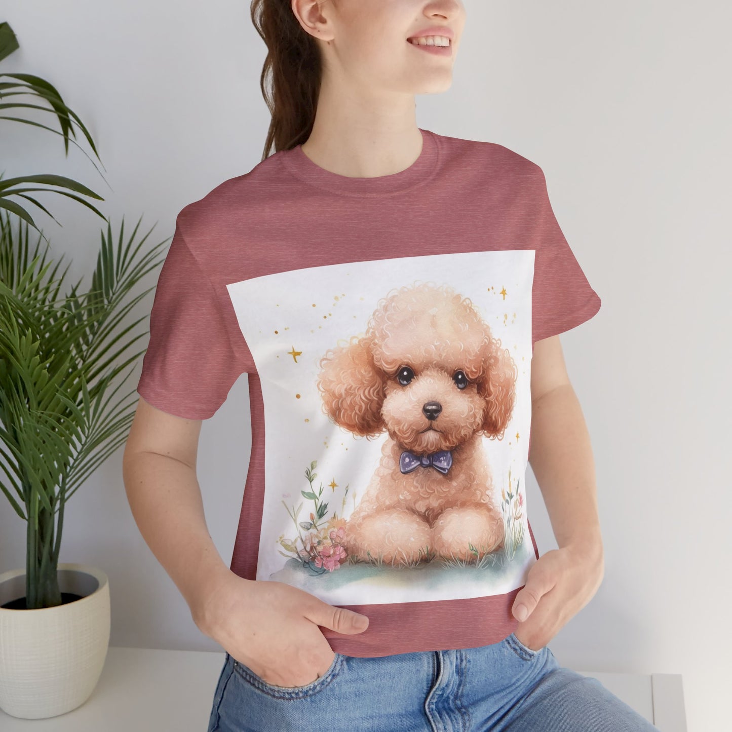 Cute Poodle Unisex Jersey Short Sleeve Tee