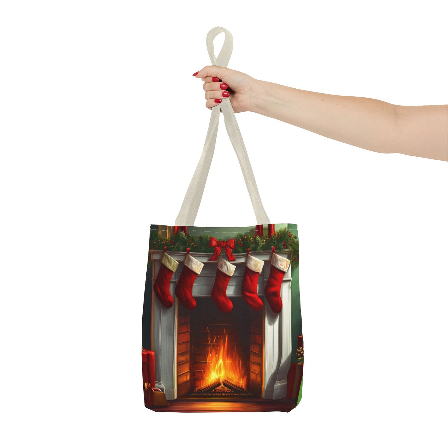 Stockings Over the Mantle Tote Bag (AOP)