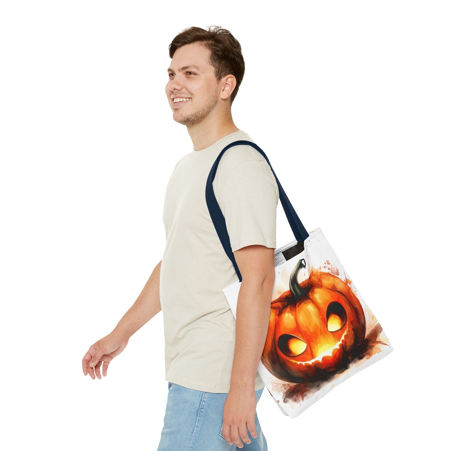 Cute Happy Jack o Lantern Tote Bag (AOP)