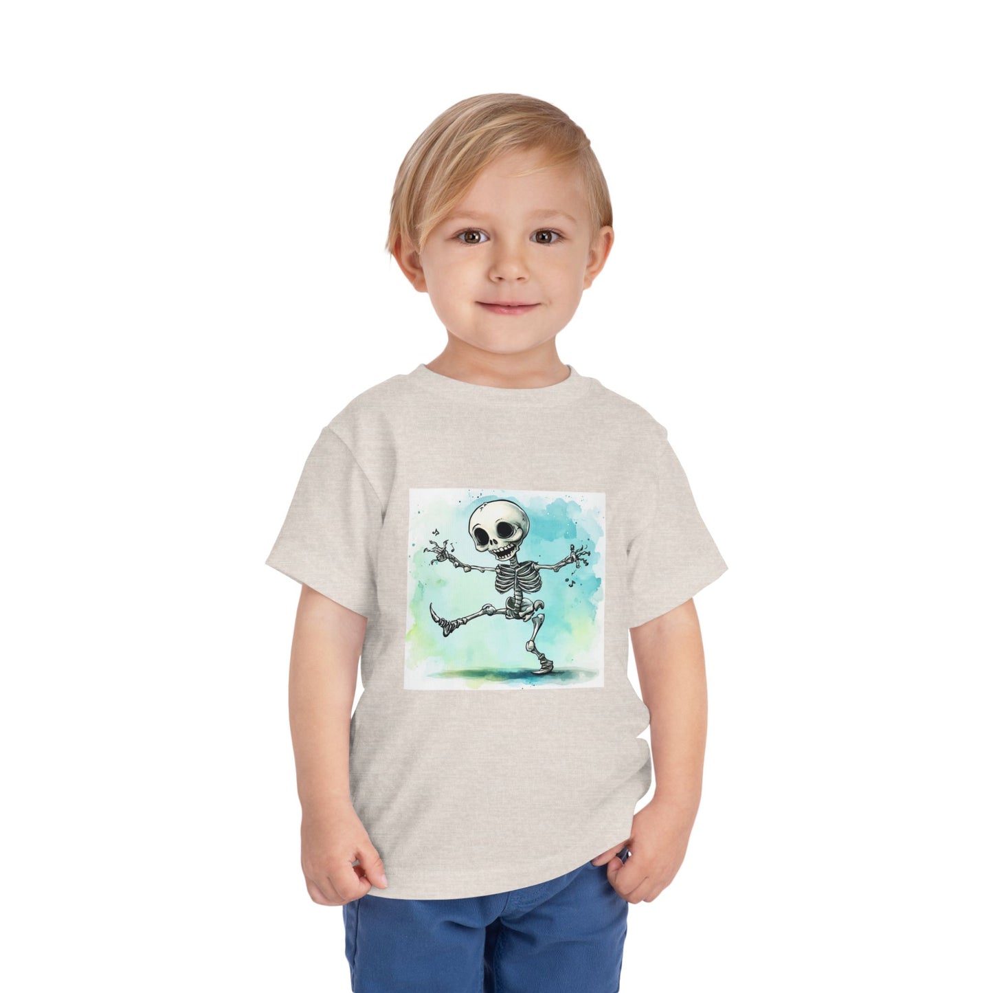 Cute Happy Skeleton Toddler Short Sleeve Tee