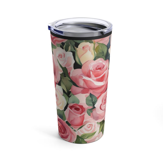 Elegant Pink Roses Tumbler 20oz