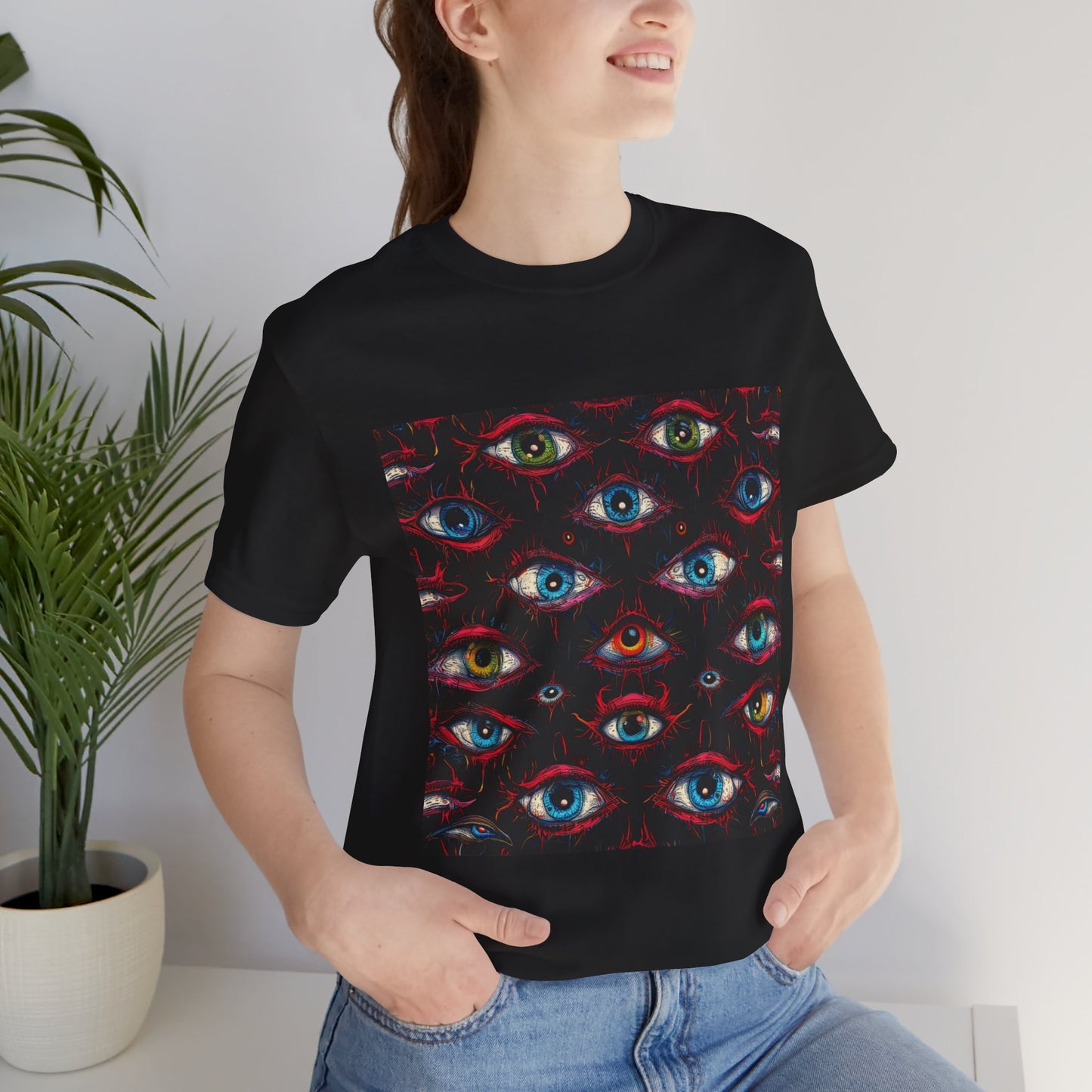 Creepy Eye Pattern Unisex Jersey Short Sleeve Tee