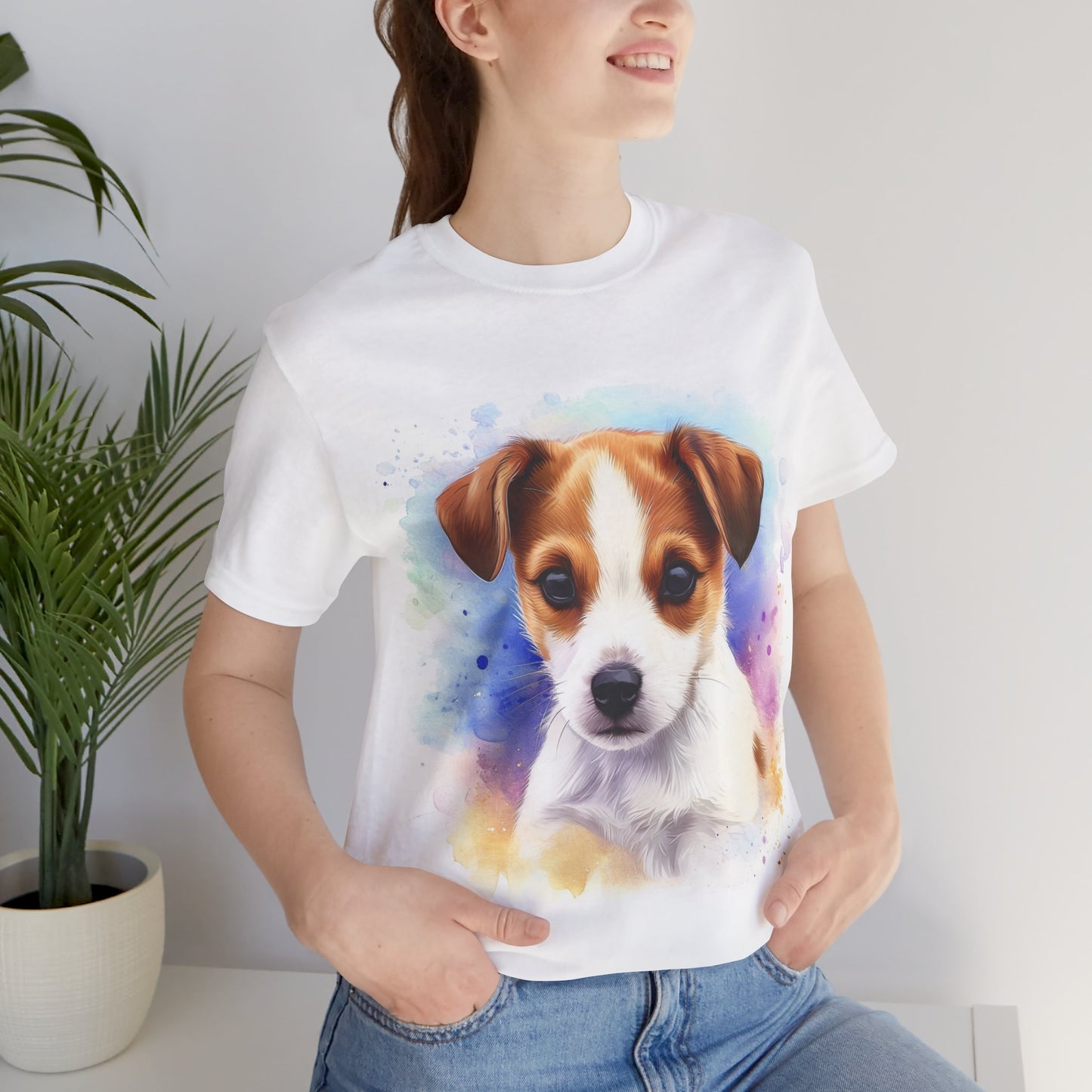 Cute Jack Russell Unisex Jersey Short Sleeve Tee