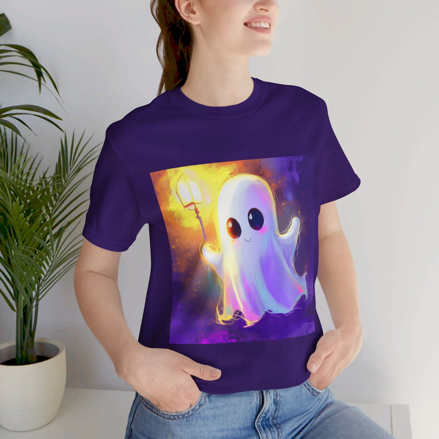 Cute Cartoon Ghost Unisex Jersey Short Sleeve Tee