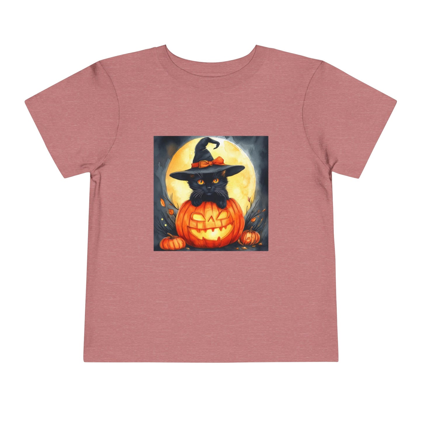 Cat In a Jack O' Lantern Toddler Short Sleeve Tee