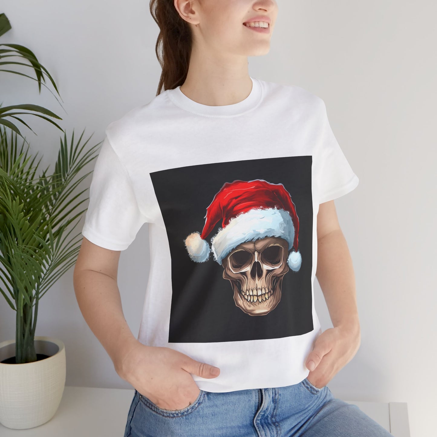 Santa Hat Skull Unisex Jersey Tee