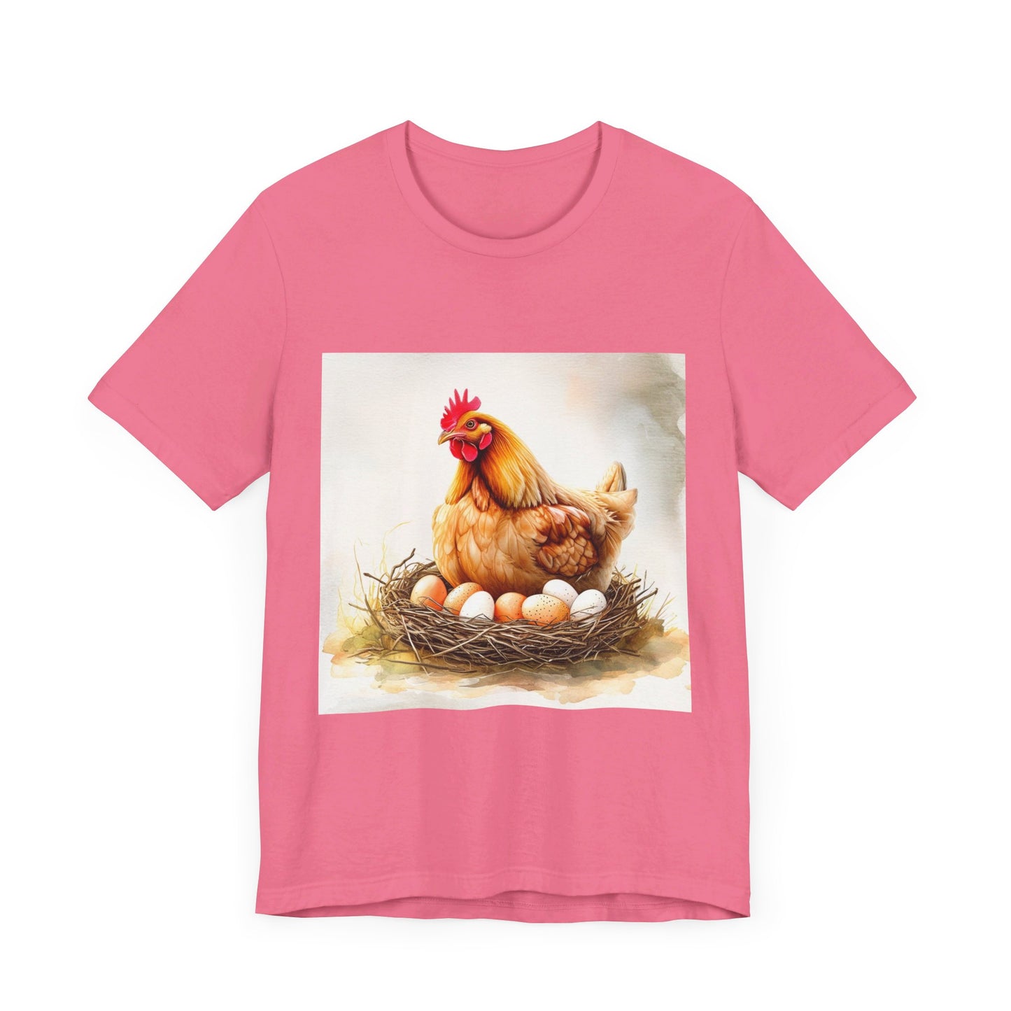 Hen Sitting on Eggs Unisex Jersey Short Sleeve Tee