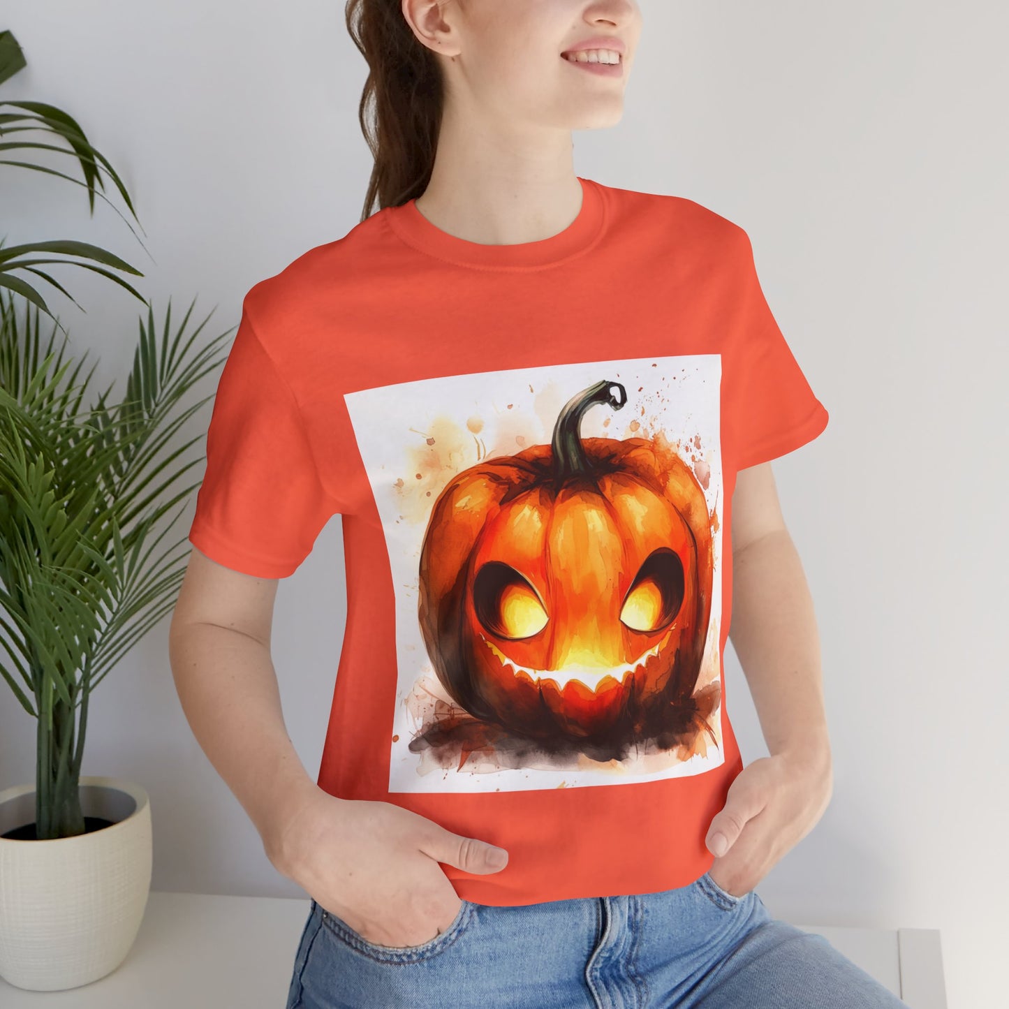 Cute Happy Jack o Lantern Unisex Jersey Short Sleeve Tee