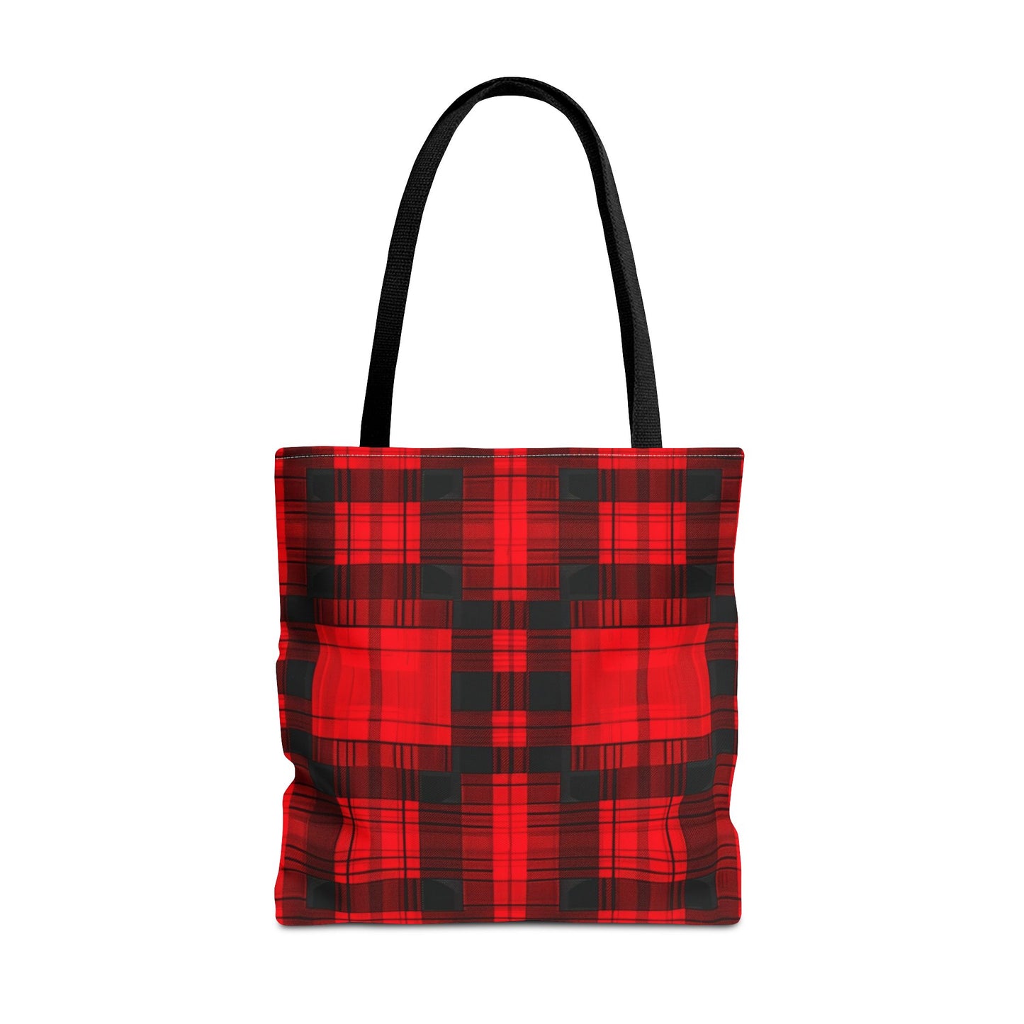 Red and Black Plaid Pattern Tote Bag (AOP)