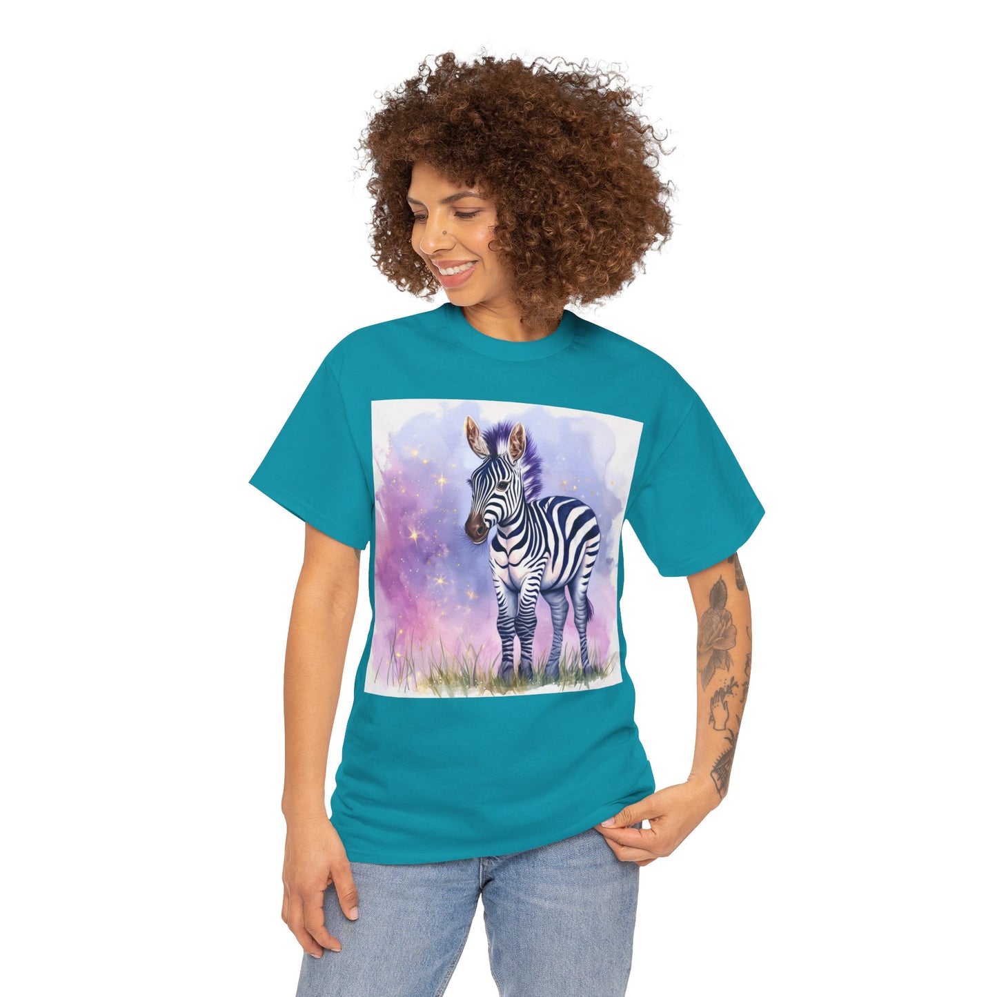 Adorable Zebra Unisex Heavy Cotton Tee