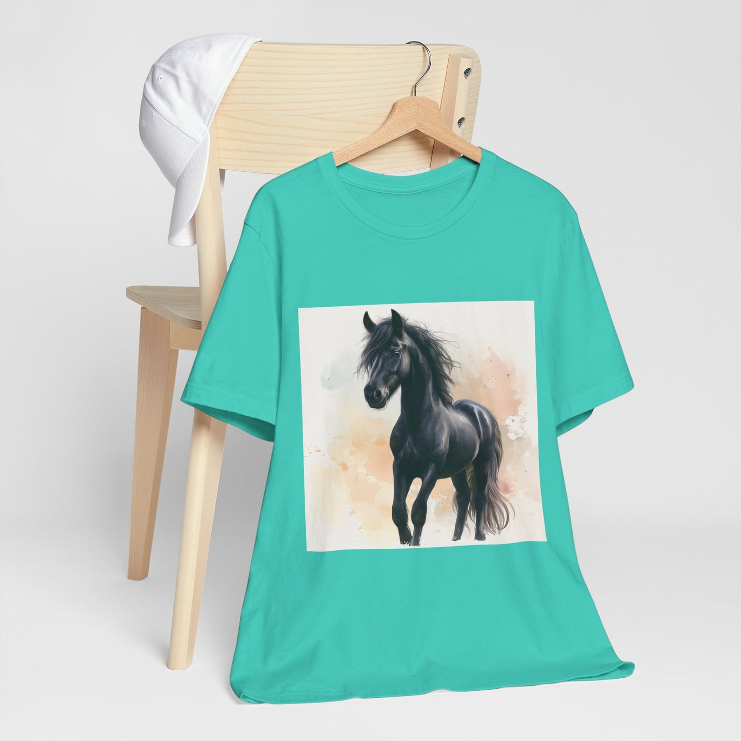 Playful Black Horse Unisex Jersey Short Sleeve Tee