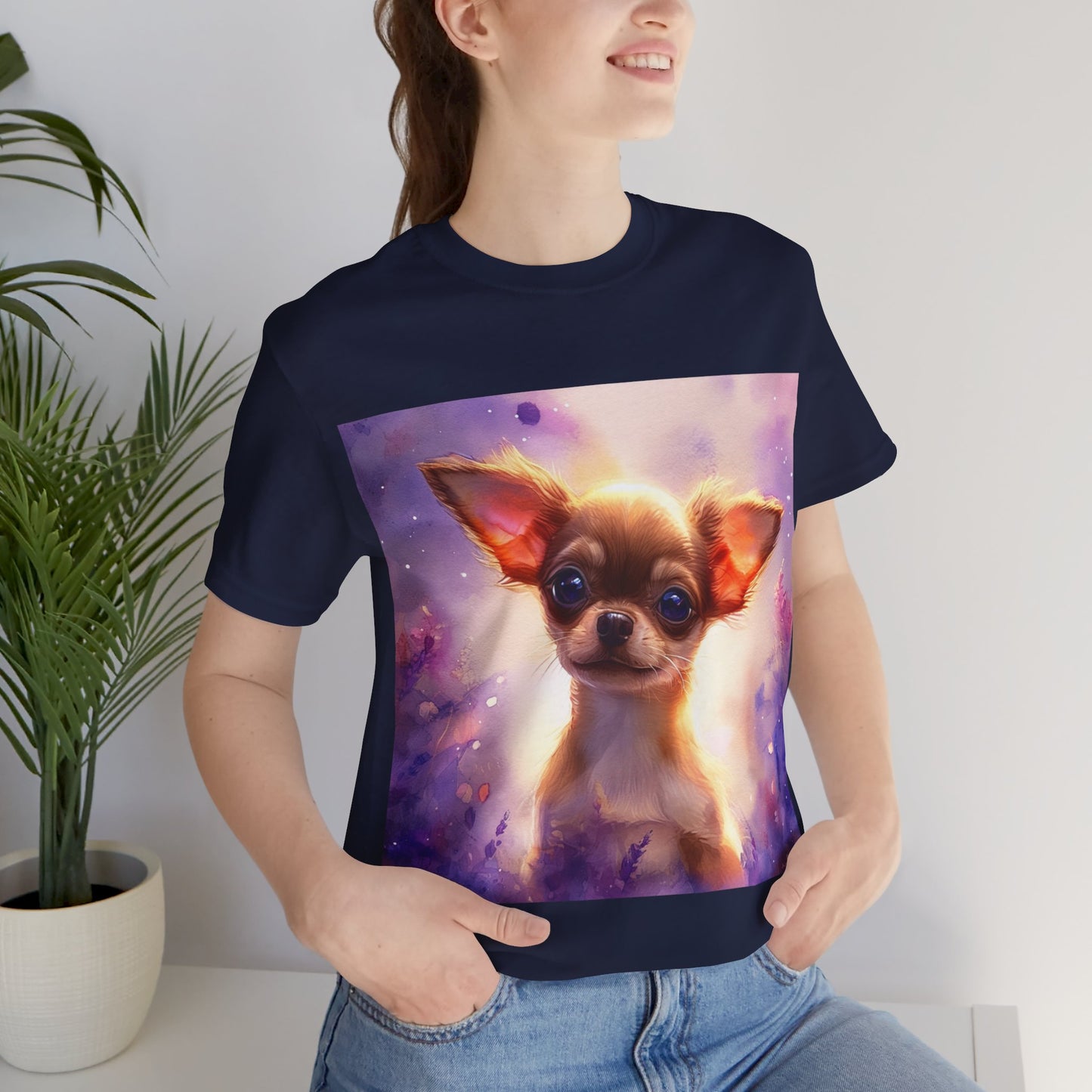 Galaxy Chihuahua Unisex Jersey Short Sleeve Tee