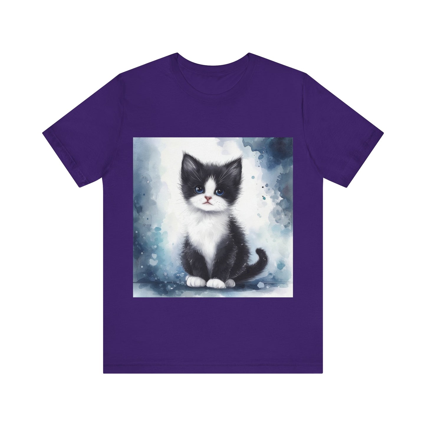 Watercolor Tuxedo Kitten Unisex Jersey Short Sleeve Tee