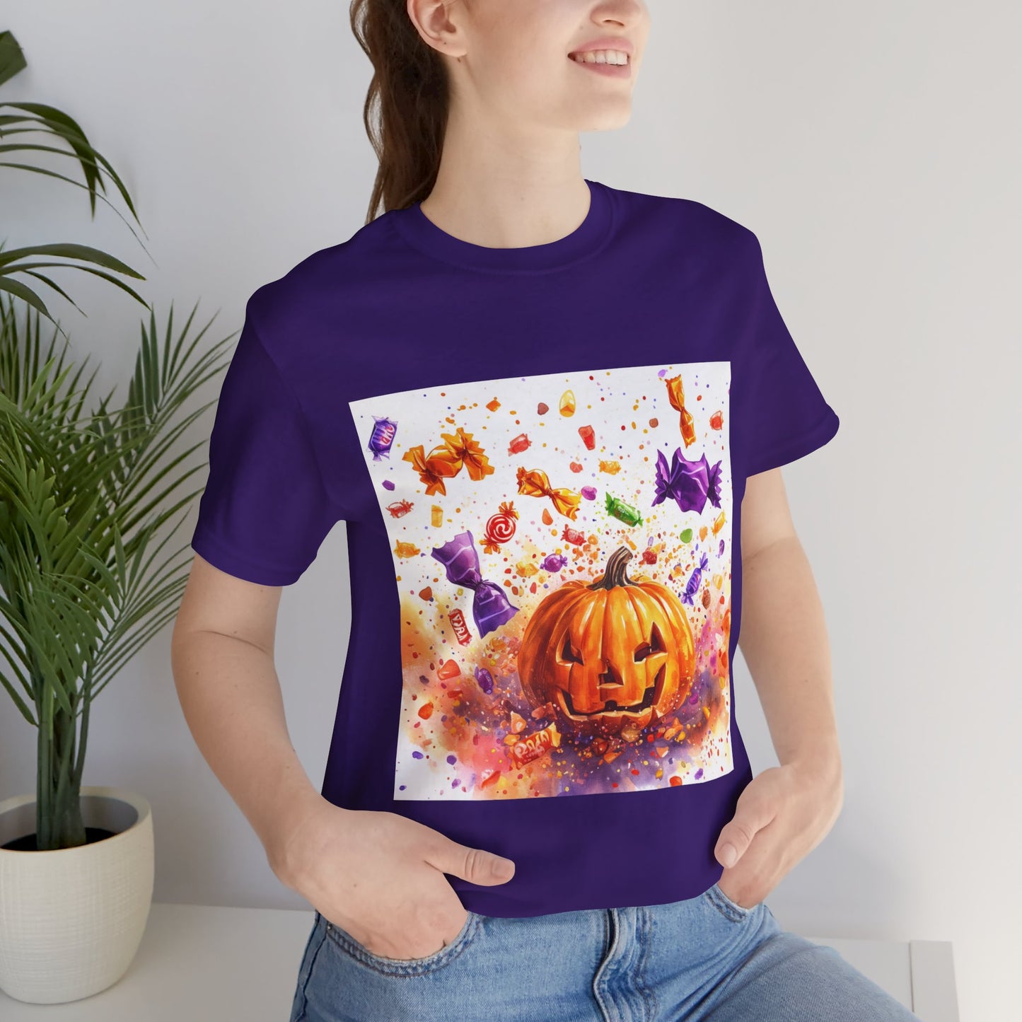 Jack o Lantern Candy Unisex Jersey Short Sleeve Tee