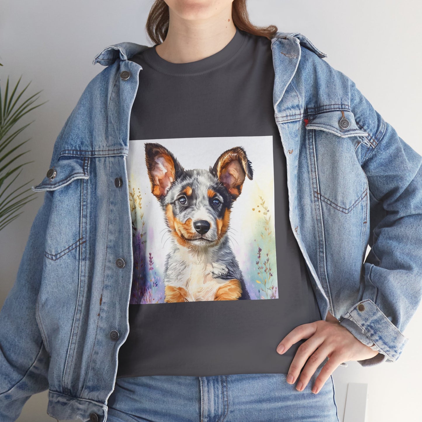 Australian Cattle Dog Puppy Unisex Heavy Cotton Tee