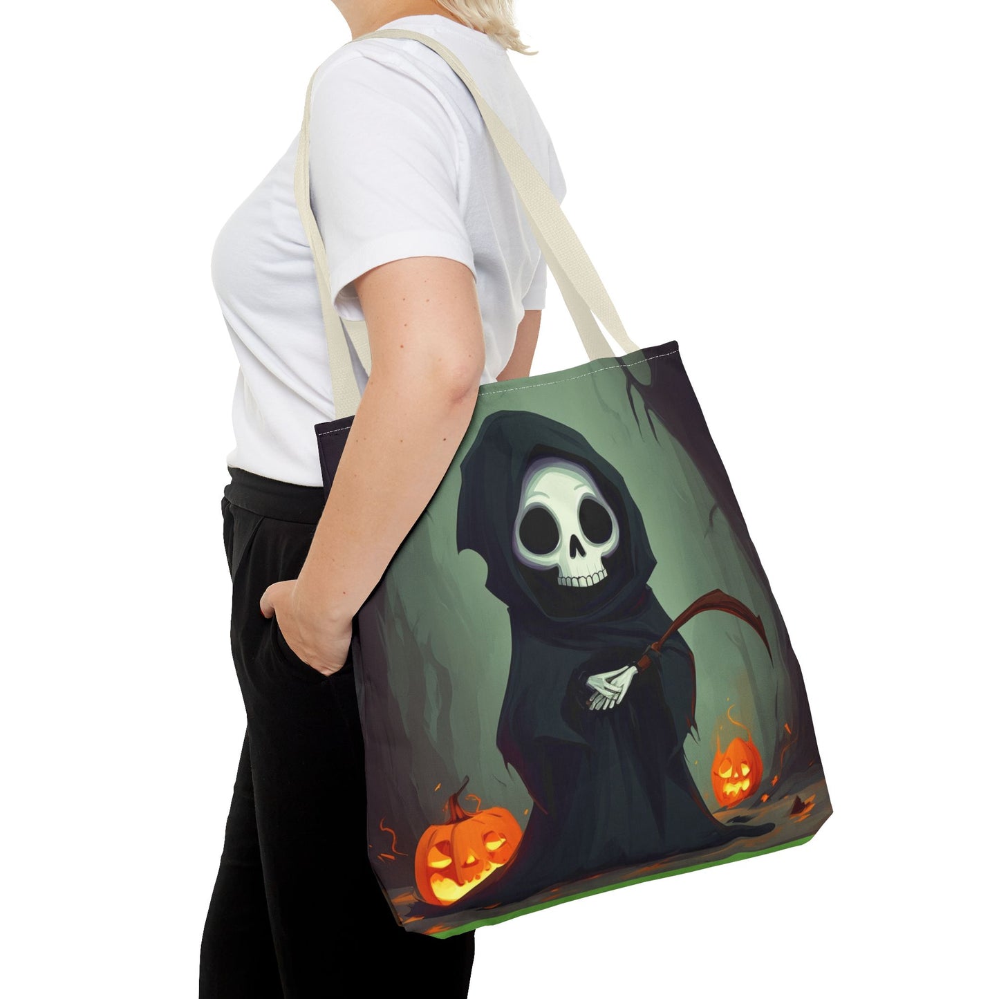 Spooky Forest Grim Reaper Tote Bag (AOP)