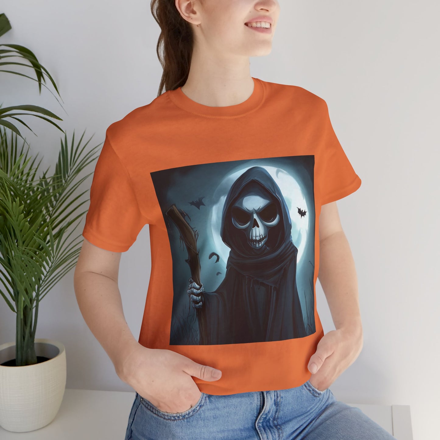 Spooky Grim Reaper Unisex Jersey Short Sleeve Tee