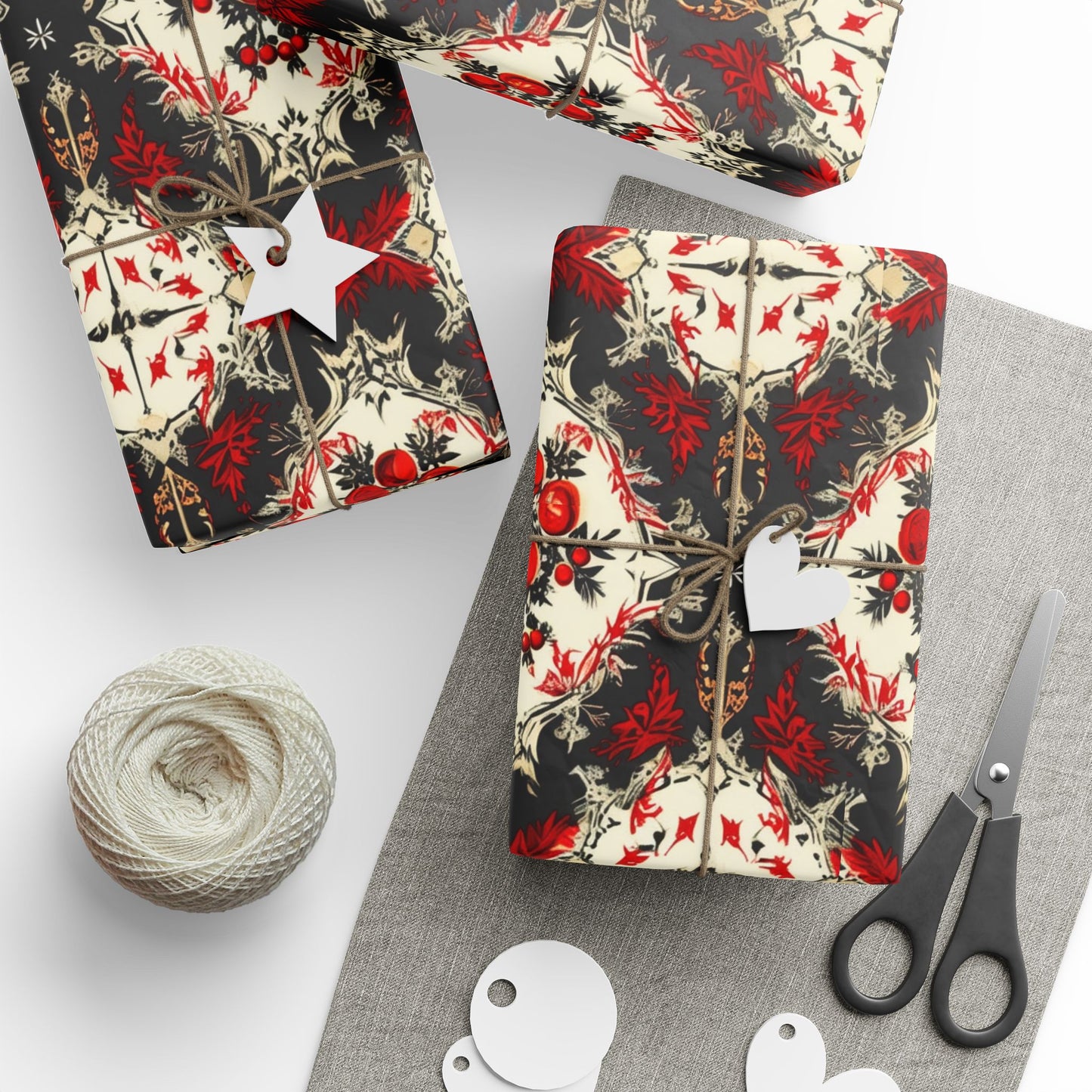 Gothic Poinsettia Pattern Wrapping Papers