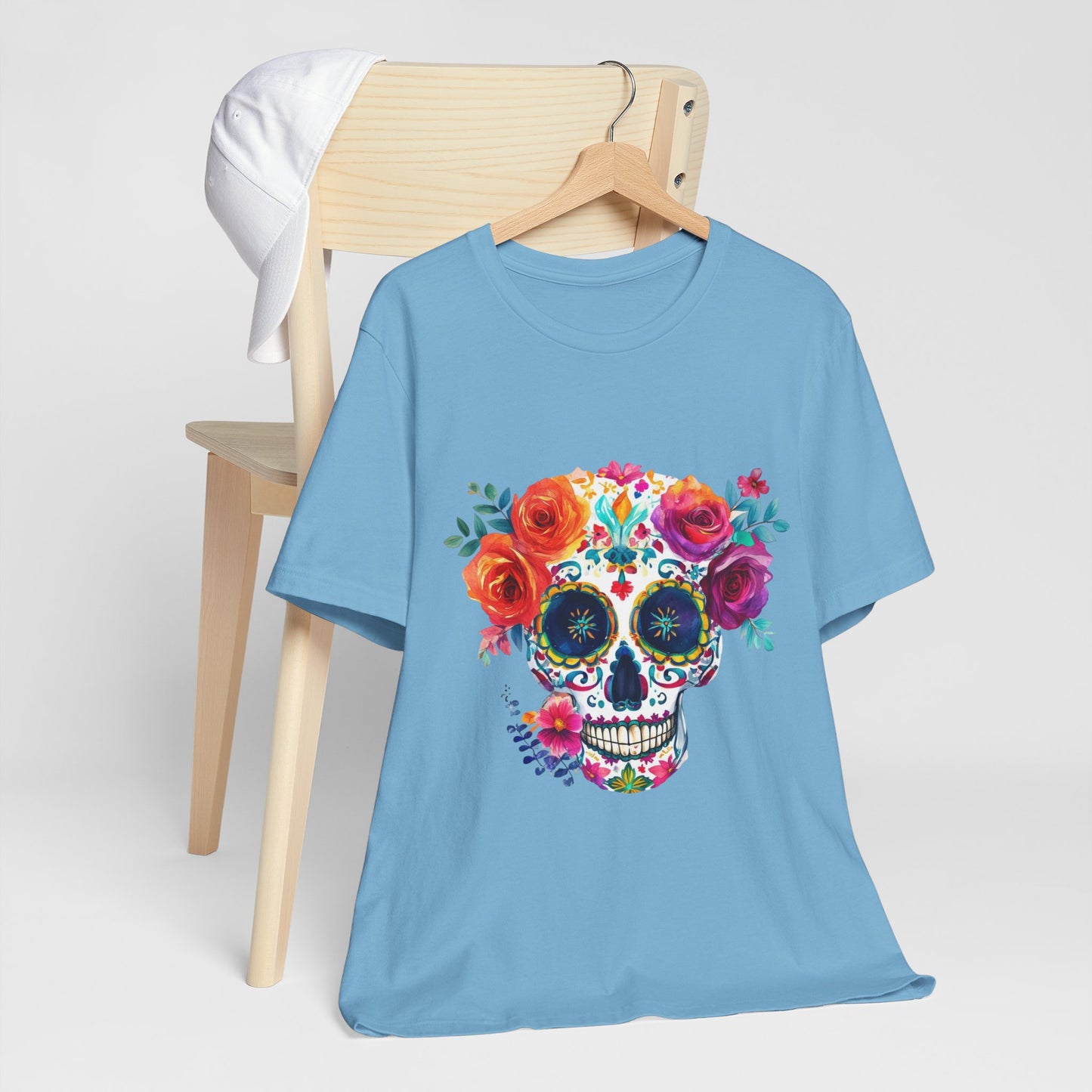 Day of the Dead Bright Sugar Skull Unisex Jersey Short Sleeve Tee