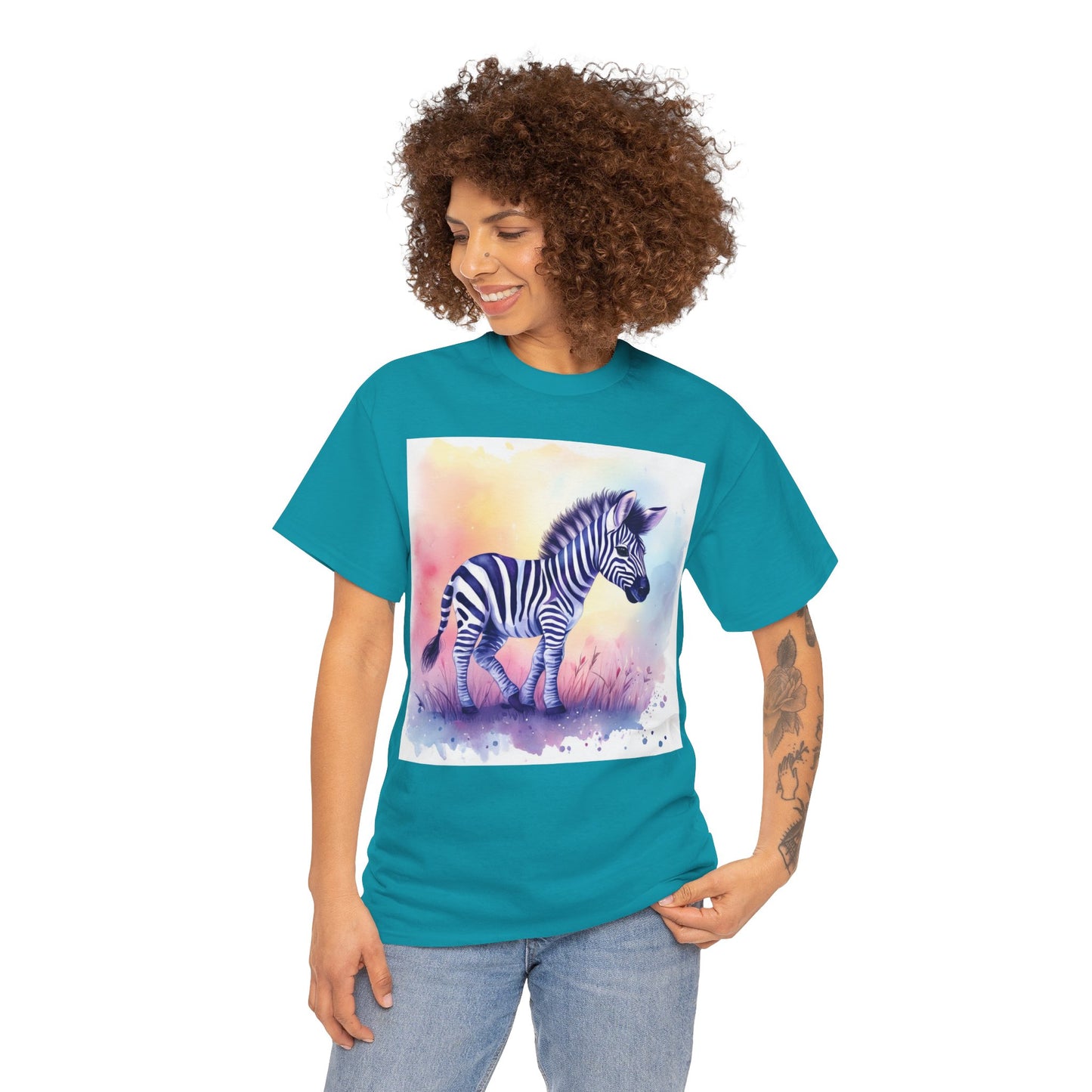 Lovable Baby Zebra Unisex Heavy Cotton Tee