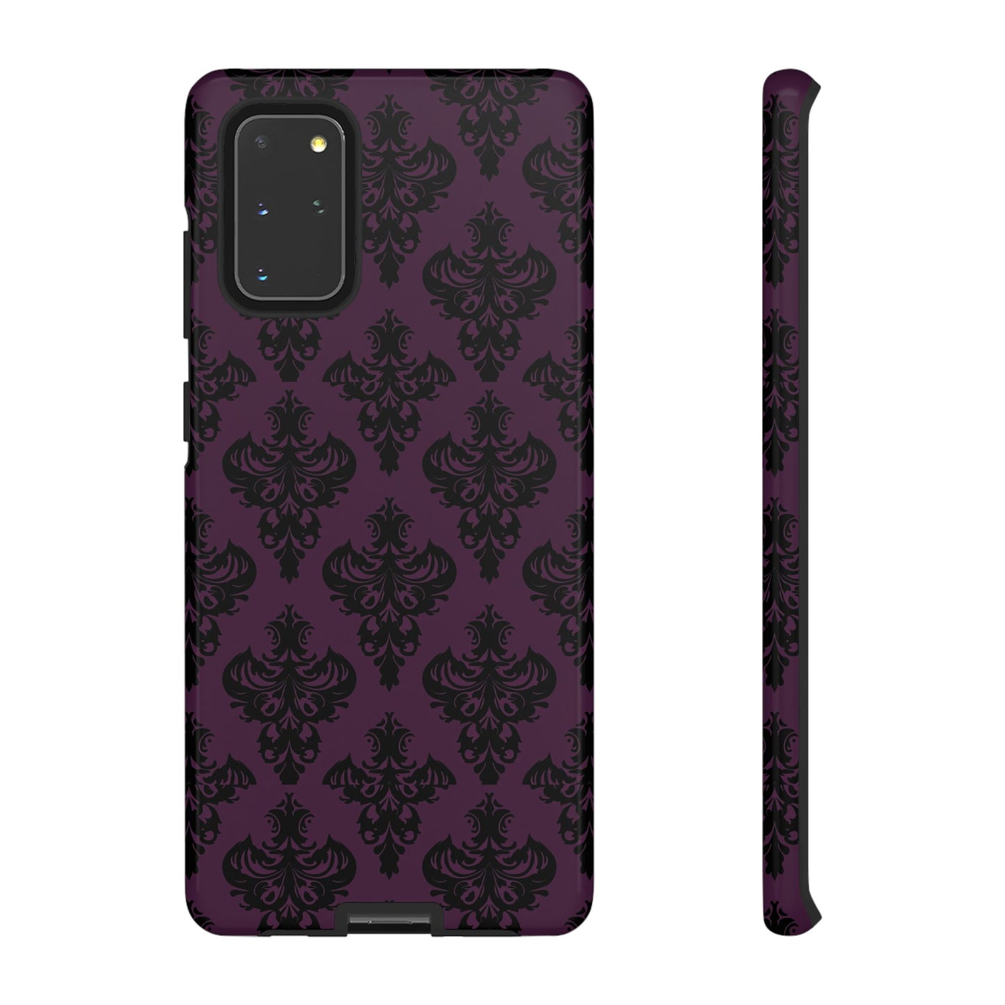 Purple and Black Victorian Damask Pattern Tough Cases