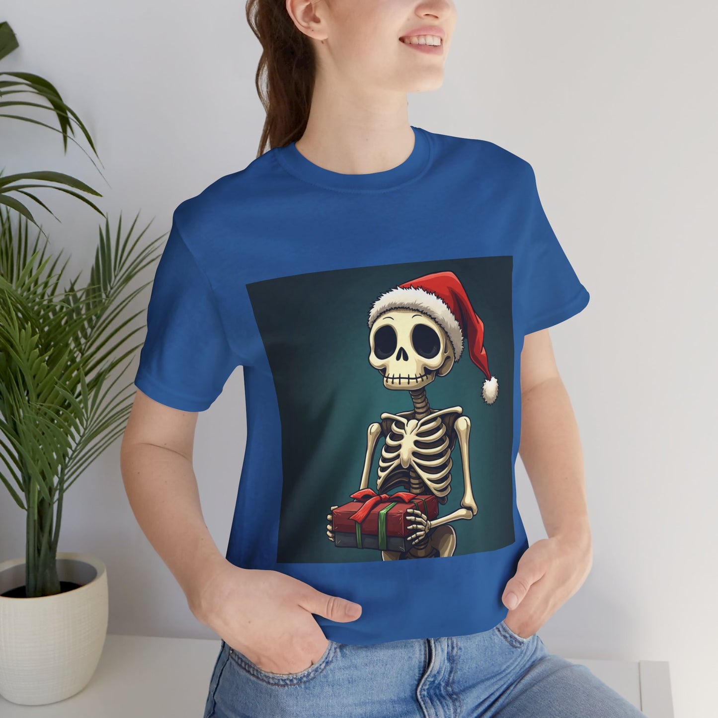 Cute Cartoon Festive Skeleton Unisex Jersey Tee