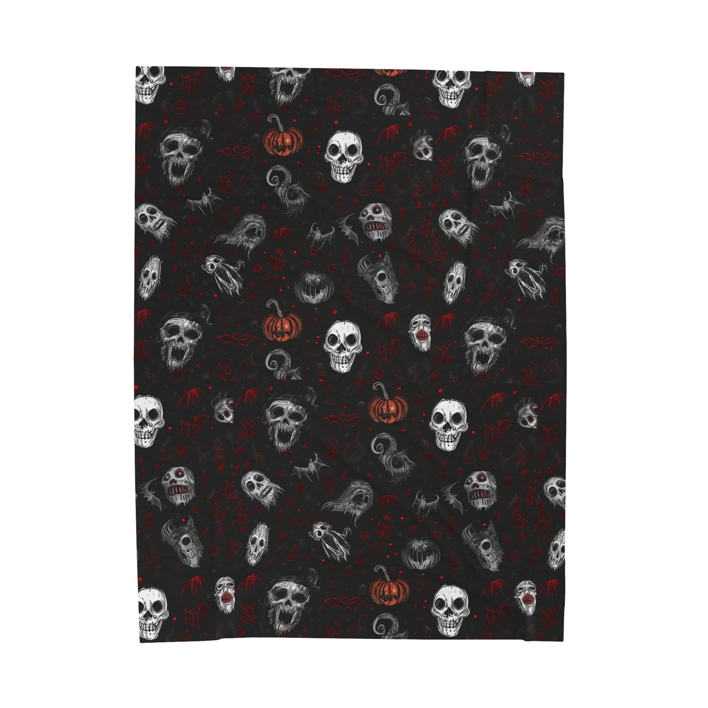 Scary Halloween Pattern Velveteen Plush Blanket