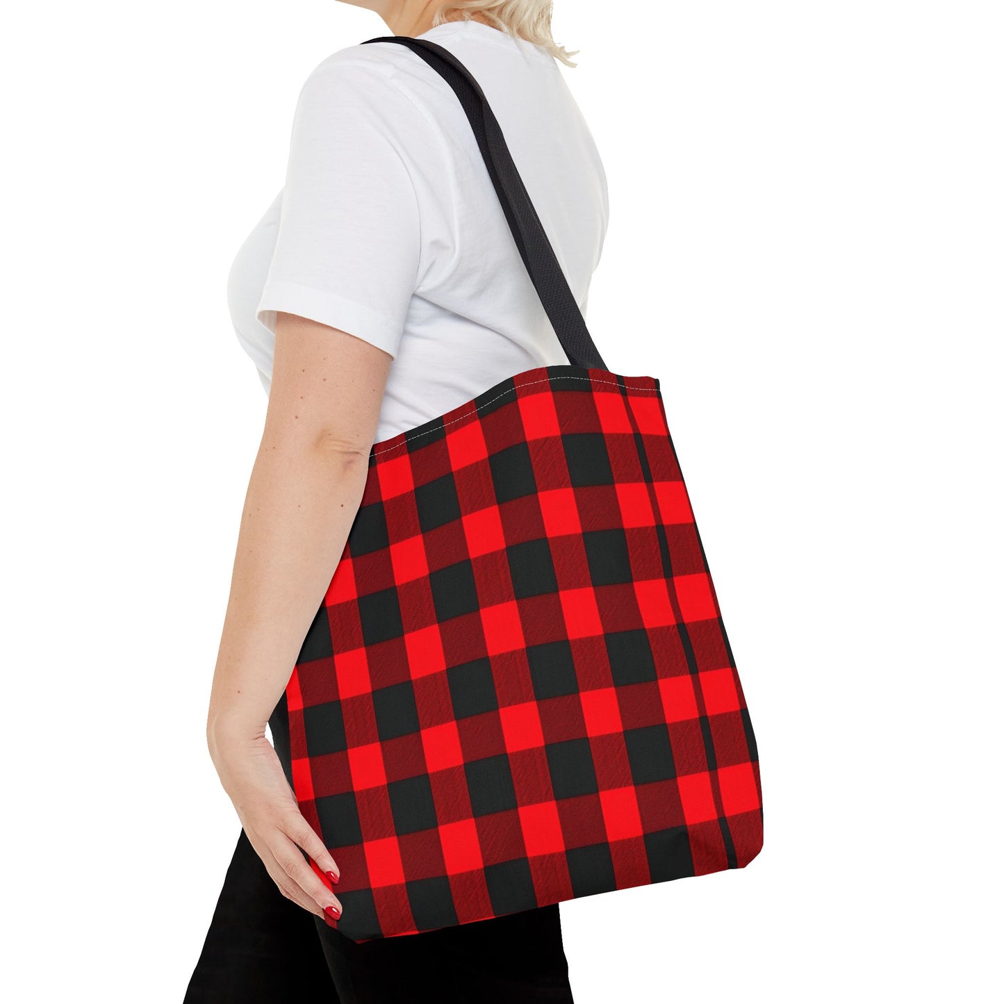 Red and Black Plaid Tote Bag (AOP)