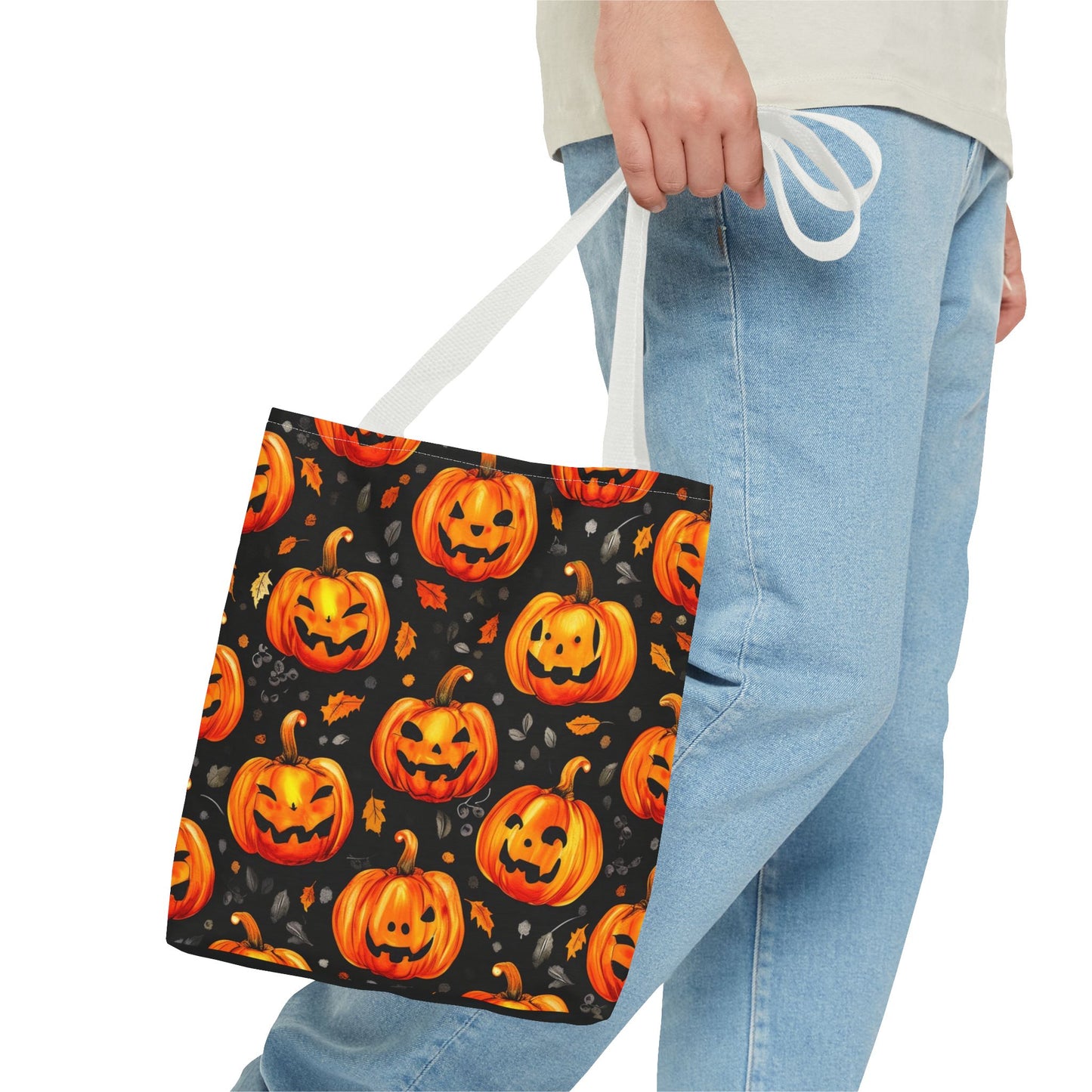 Happy Pumpkin Pattern Tote Bag (AOP)