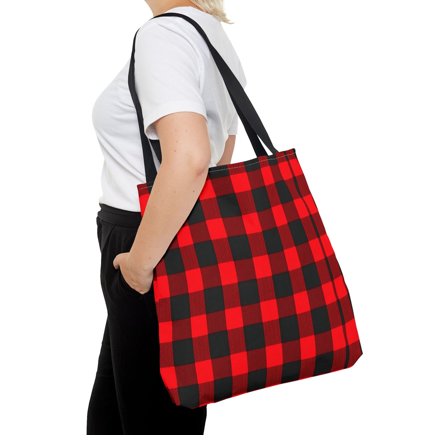 Red and Black Plaid Tote Bag (AOP)