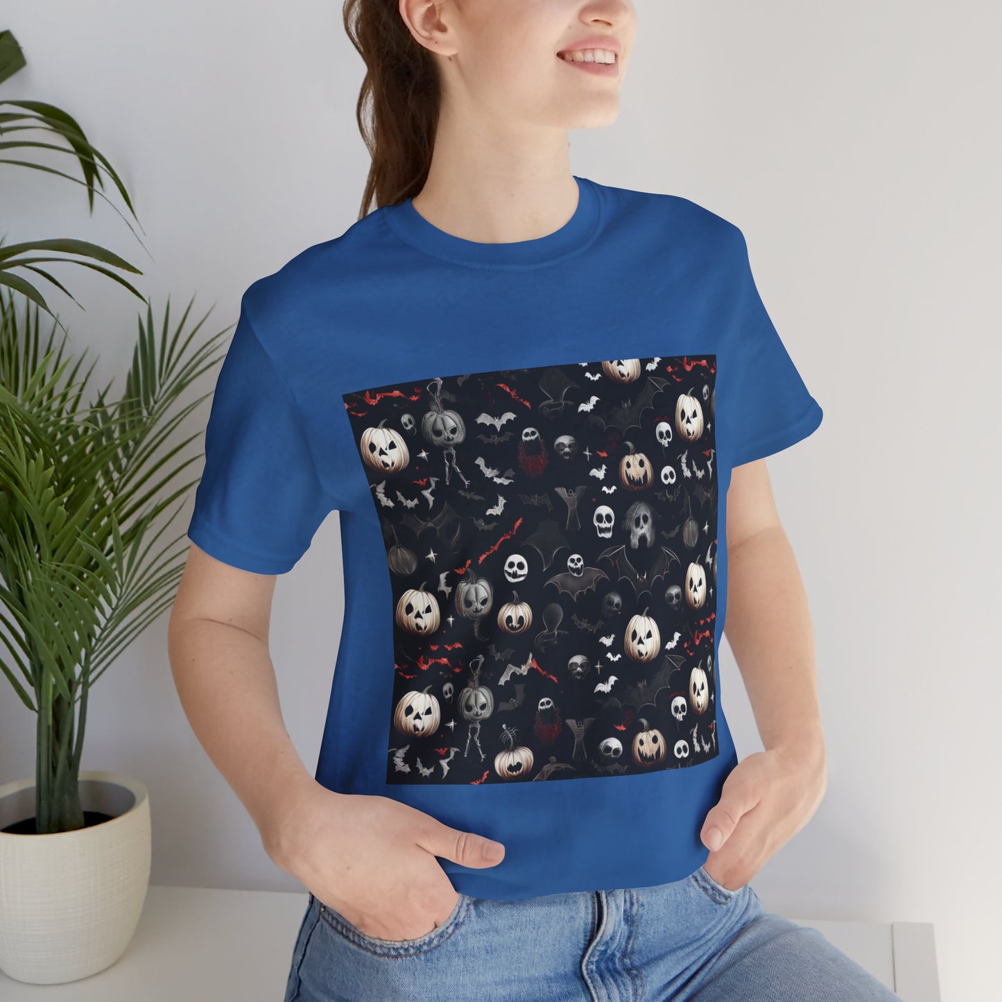 Creepy Halloween Pattern Unisex Jersey Short Sleeve Tee