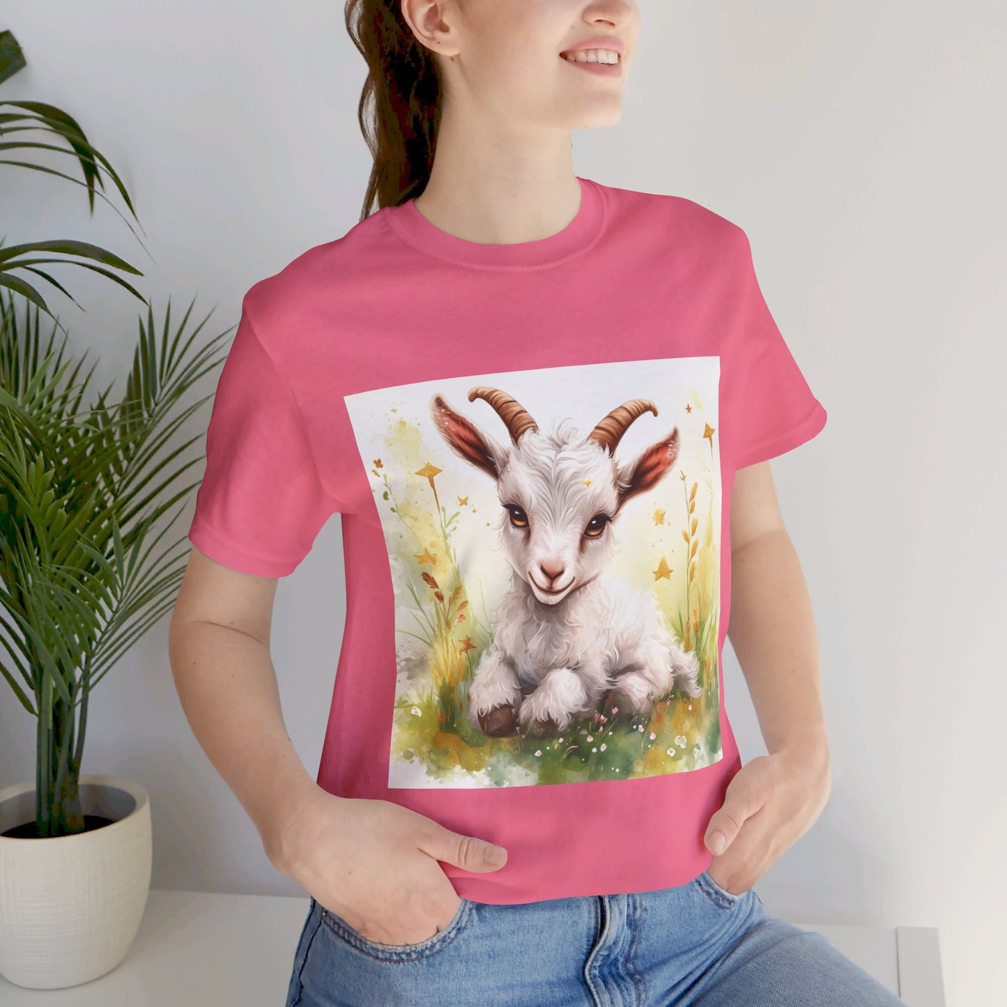 Cute Goat Unisex Jersey Short Sleeve Tee