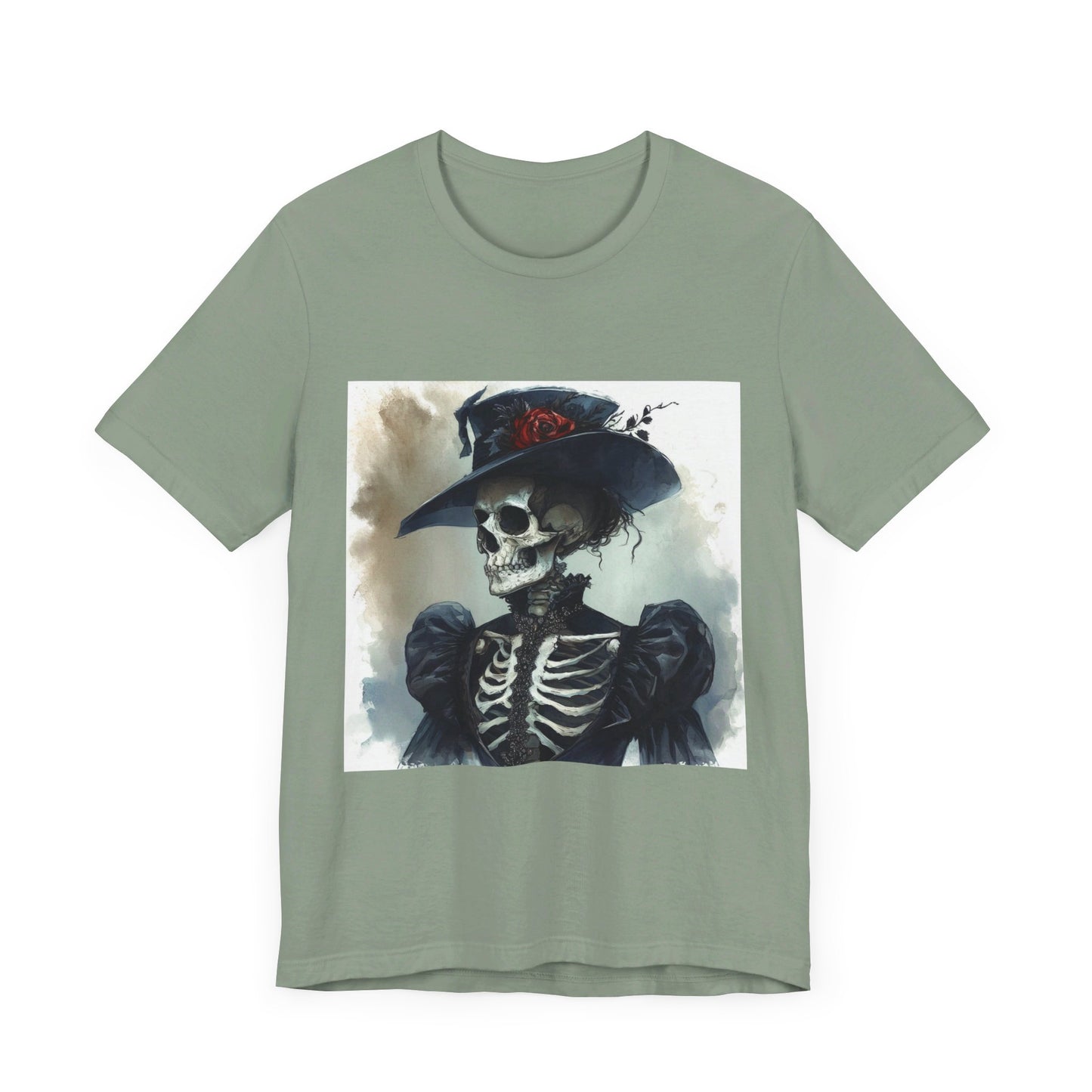Rose Hat Skeleton Unisex Jersey Short Sleeve Tee