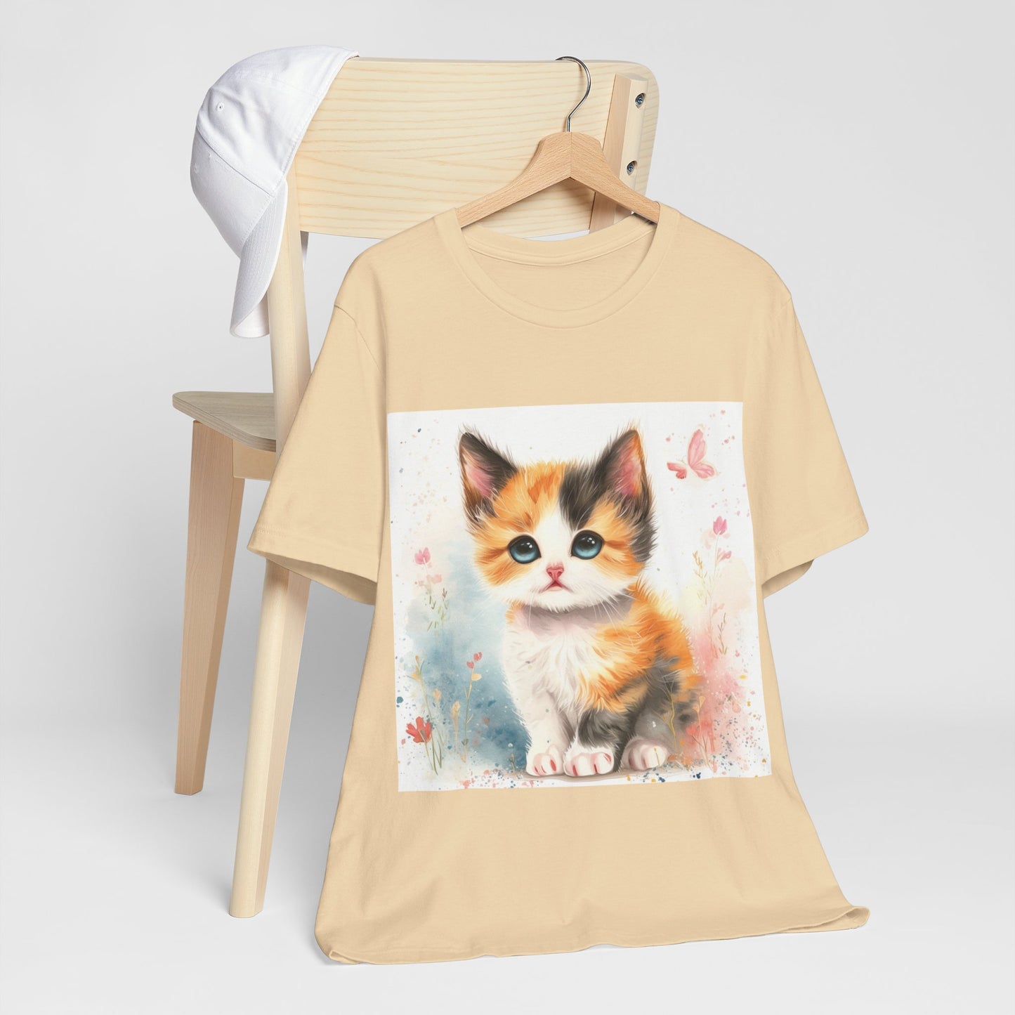 Butterfly Calico Kitten Unisex Jersey Short Sleeve Tee