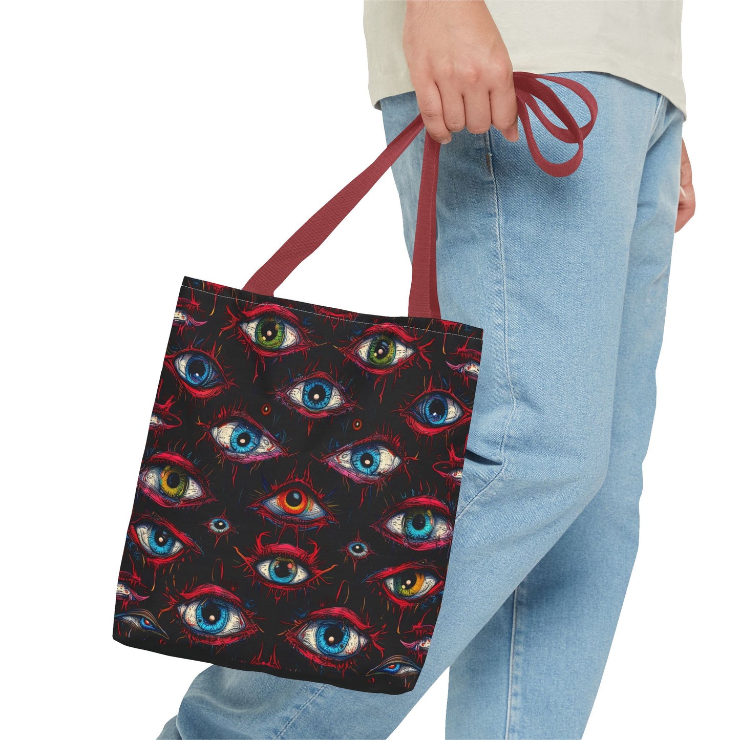 Creepy Eye Pattern Tote Bag (AOP)