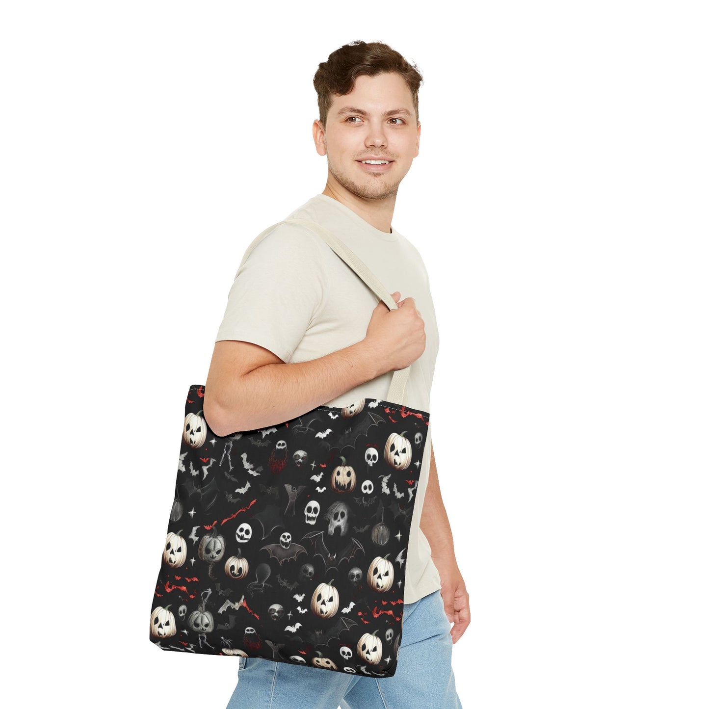 Creepy Halloween Pattern Tote Bag (AOP)