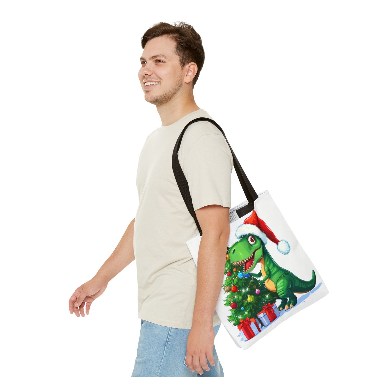 Holiday T-Rex Tote Bag (AOP)