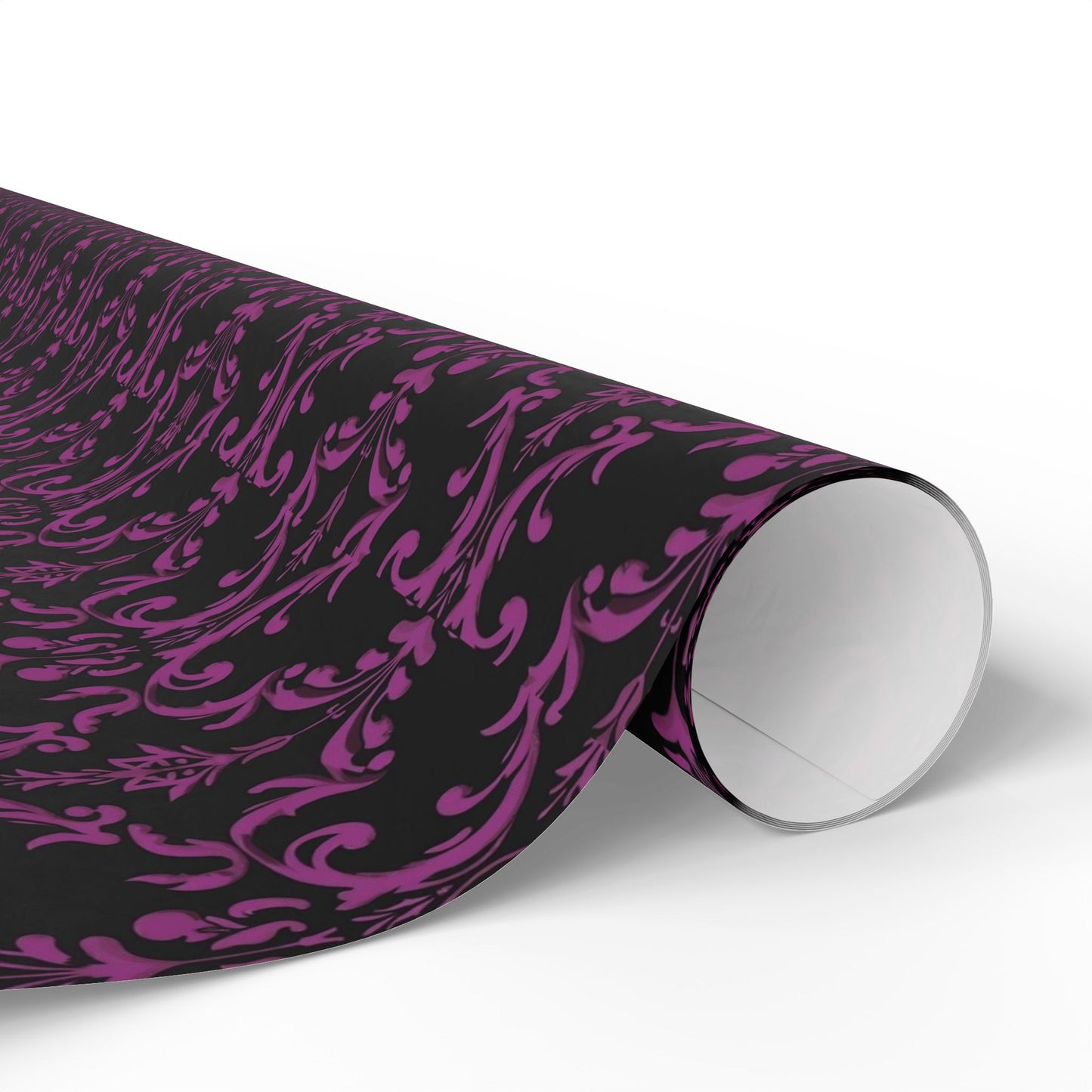 Black and Purple Damask Style Wrapping Papers