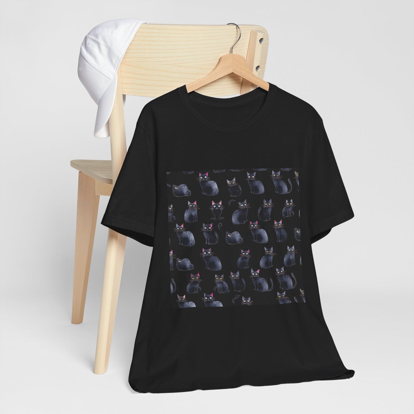 Black Cat Pattern Unisex Jersey Short Sleeve Tee