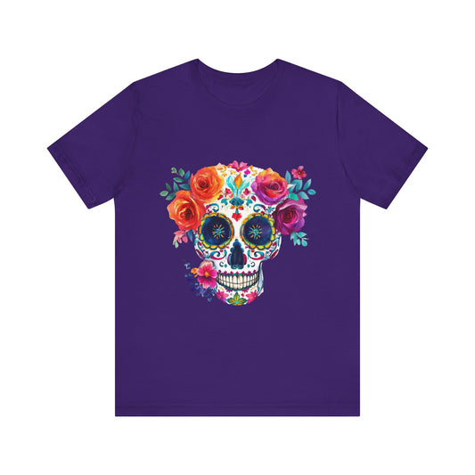 Day of the Dead Bright Sugar Skull Unisex Jersey Short Sleeve Tee