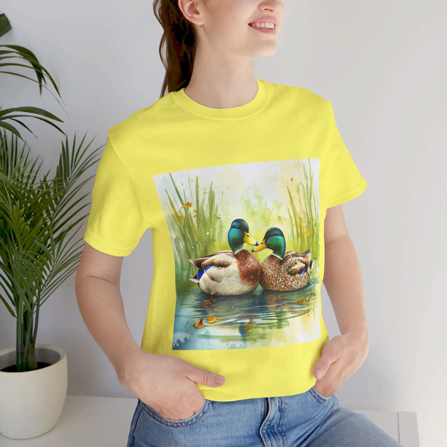 Cute Mallard Ducks Unisex Jersey Short Sleeve Tee