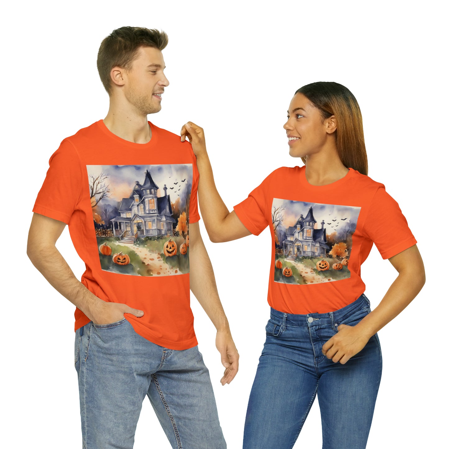 Haunted House Halloween Unisex Jersey Short Sleeve Tee