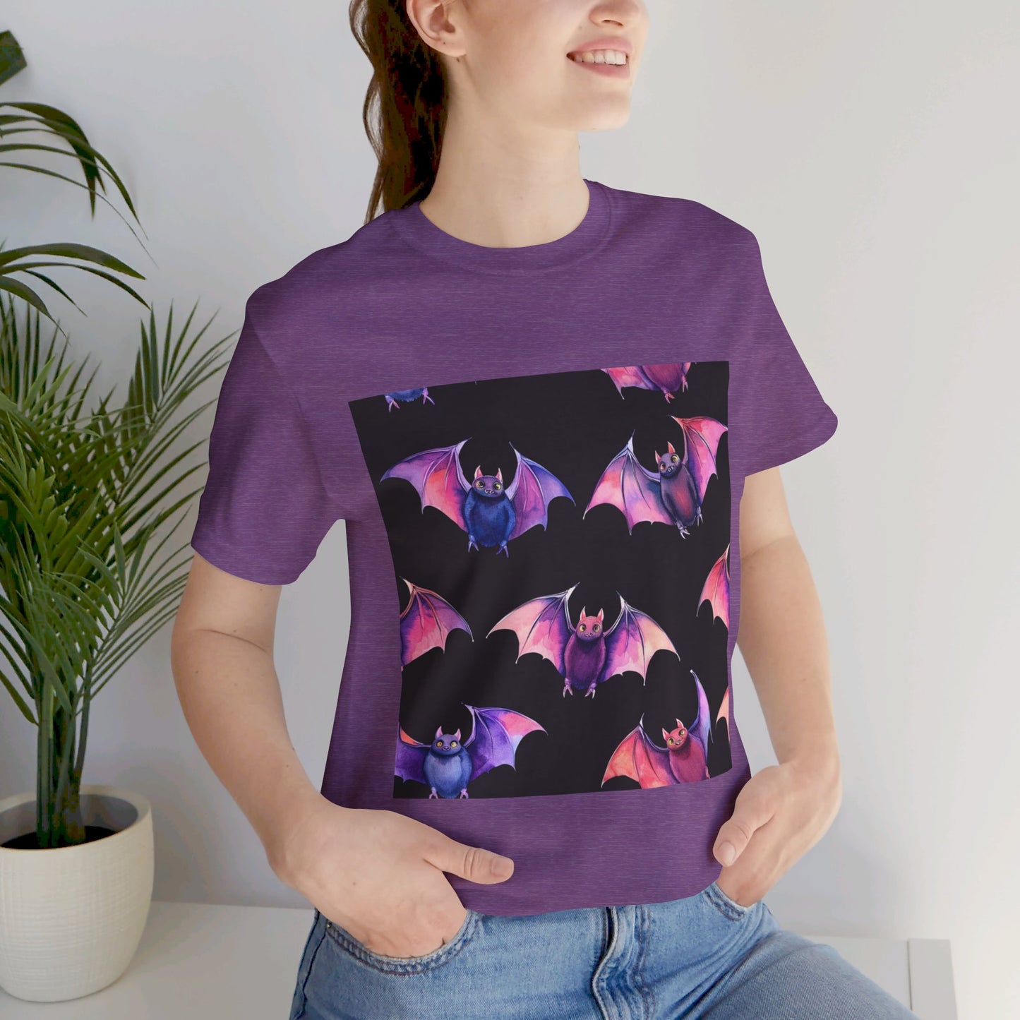 Bright Bat Pattern Unisex Jersey Short Sleeve Tee