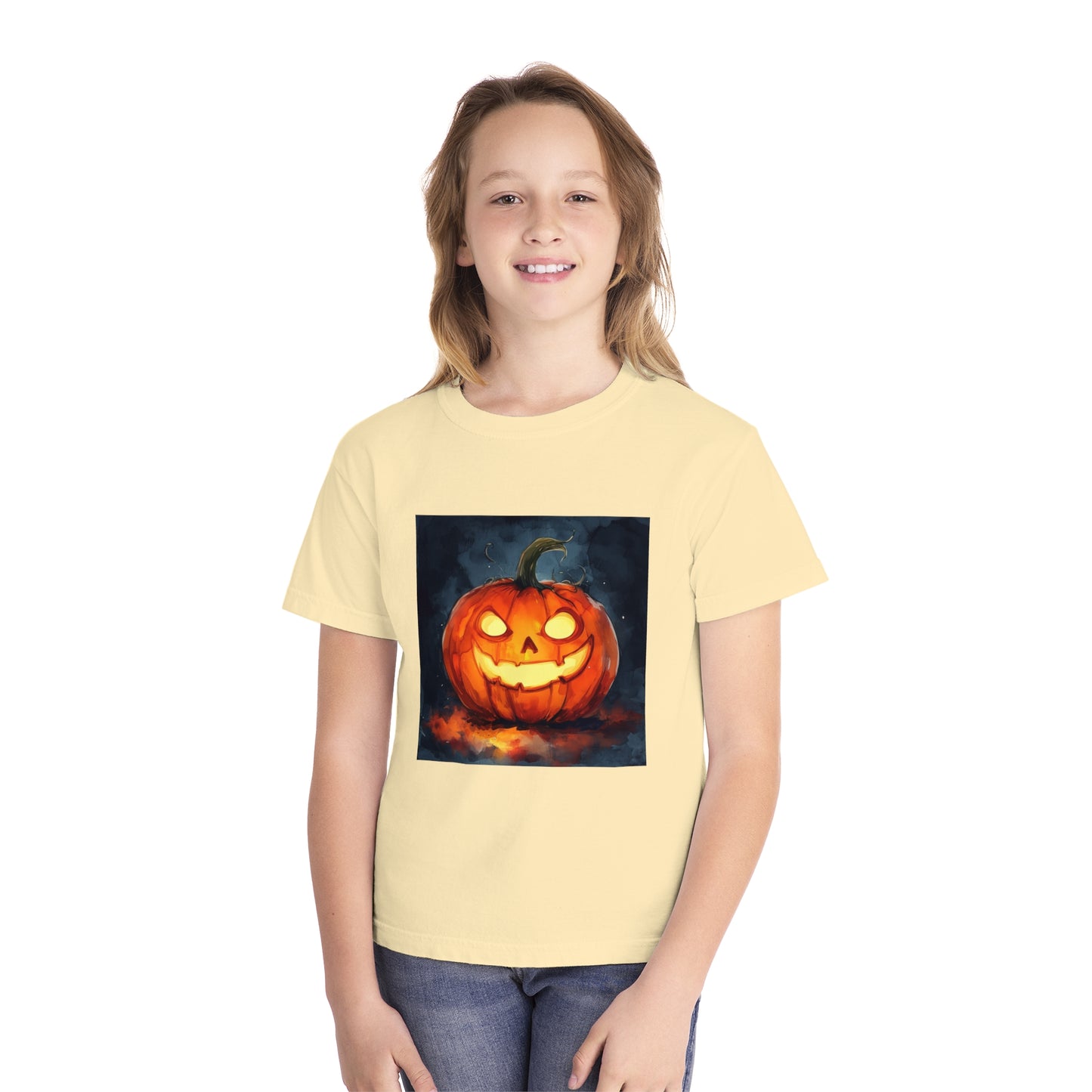 Cute Creepy Jack o' Lantern Youth Midweight Tee