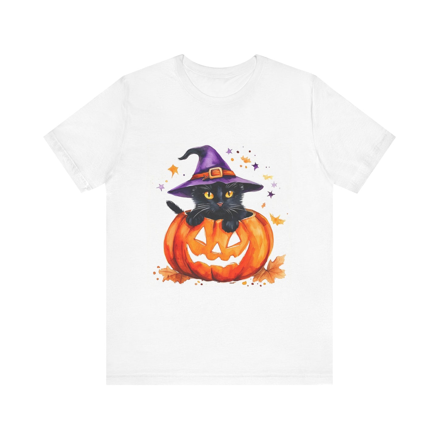 Cute Halloween Cat Jack o Lantern Unisex Jersey Short Sleeve Tee