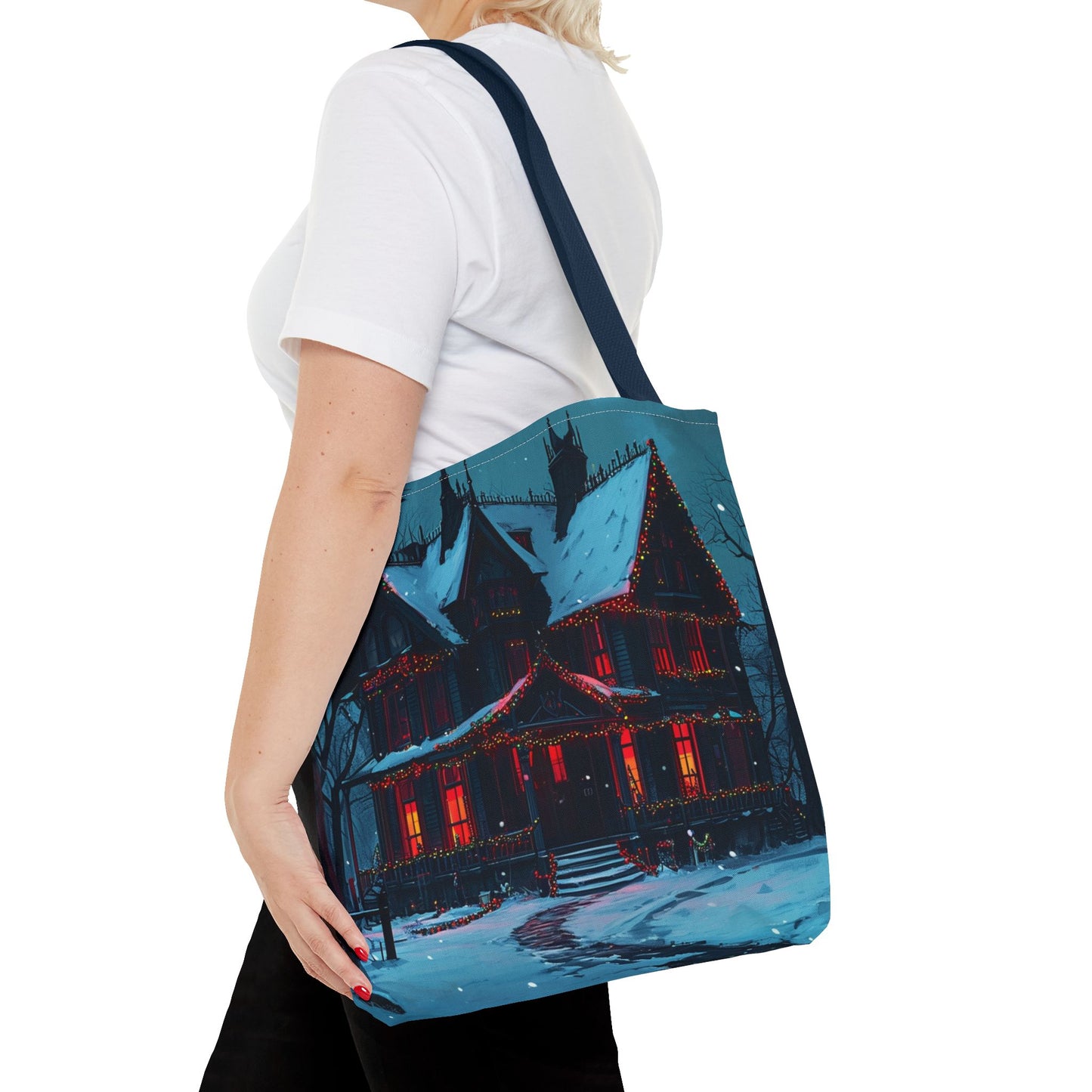 Festive Haunted House Tote Bag (AOP)