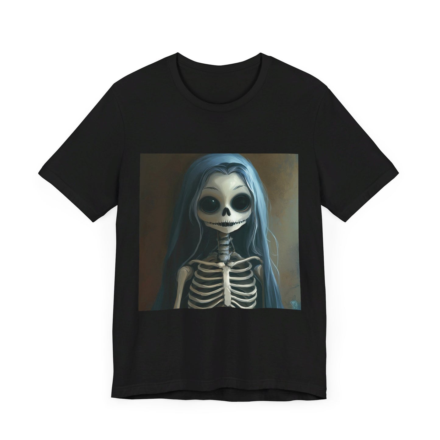 Blue Hair Skeleton Unisex Jersey Short Sleeve Tee