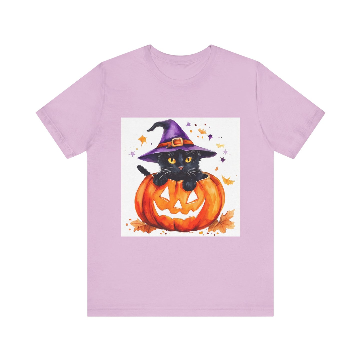 Cute Halloween Cat Jack o Lantern Unisex Jersey Short Sleeve Tee