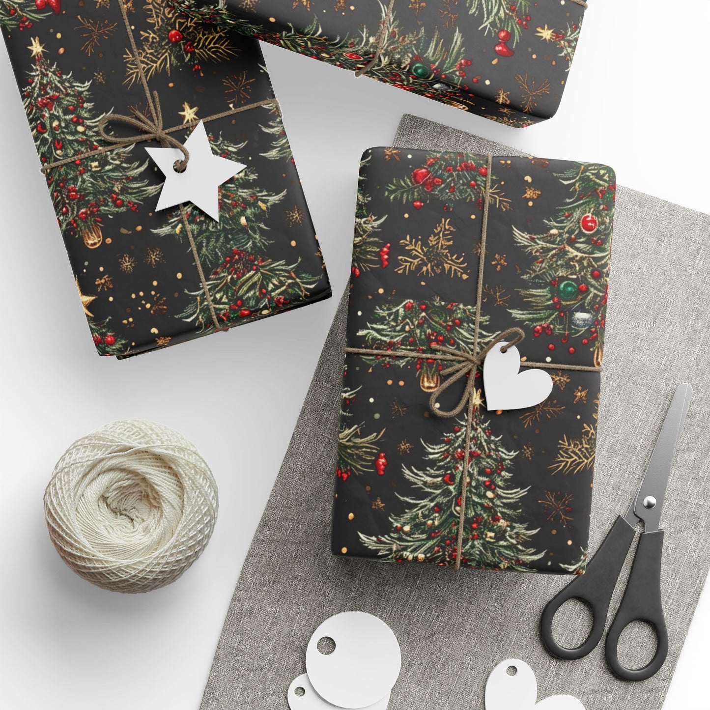 Dark Christmas Tree Pattern Wrapping Papers